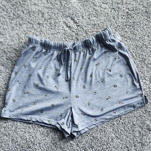Rae Dunn Gray Pajama Shorts with Bee Print